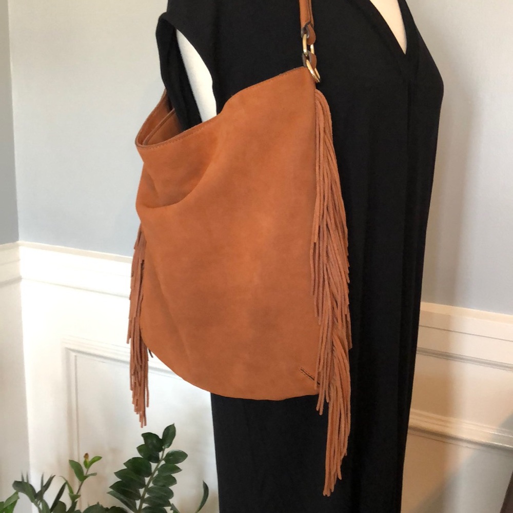 Jessica McClintock Leather & Suede fringe bag